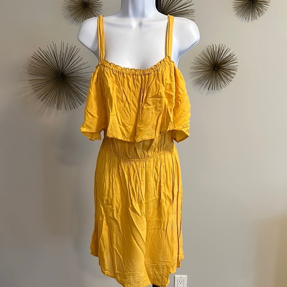 Mango Yellow Ruffled Summer Dress NWOT - Picture 1 of 3